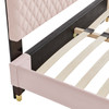 MODWAY Harlow Queen Performance Velvet Platform Bed Frame MOD-6270 Pink