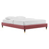 MODWAY Harlow King Performance Velvet Platform Bed Frame MOD-6271 Dusty Rose