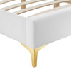 MODWAY Sutton Twin Performance Velvet Bed Frame MOD-6305 White