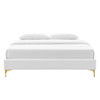 MODWAY Sutton Twin Performance Velvet Bed Frame MOD-6305 White