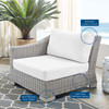 Modway Conway Sunbrella® Outdoor Patio Wicker Rattan Left-Arm Chair EEI-3975-LGR-WHI