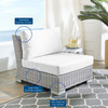 Modway Conway Sunbrella® Outdoor Patio Wicker Rattan Armless Chair EEI-3980-LGR-WHI