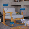 Modway Marina Outdoor Patio Teak Rocking Chair EEI-4177-NAT-GRY