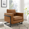 Modway Posse Vegan Leather Accent Chair EEI-4392-BLK-TAN