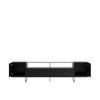 Manhattan Comfort 223252 Celine 85.43 TV Stand with 2 Drawers and Steel Legs in Black and Black Marble