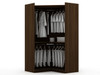Manhattan Comfort 108GMC5 Mulberry Modern Open Corner Closet with 2 Hanging Rods in Brown