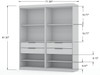 Manhattan Comfort 112GMC1 Mulberry Open 2 Sectional Modern Wardrobe Closet with 4 Drawers - Set of 2 in White