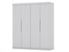 Manhattan Comfort 121GMC1 Mulberry 2 Sectional Modern Wardrobe Closet with 4 Drawers - Set of 2 in White