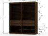 Manhattan Comfort 121GMC5 Mulberry 2 Sectional Modern Wardrobe Closet with 4 Drawers - Set of 2 in Brown