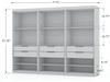 Manhattan Comfort 113GMC1 Mulberry Open 3 Sectional Modem Wardrobe Closet with 6 Drawers - Set of 3 in White