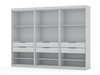 Manhattan Comfort 113GMC1 Mulberry Open 3 Sectional Modem Wardrobe Closet with 6 Drawers - Set of 3 in White