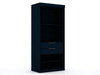 Manhattan Comfort 113GMC4 Mulberry Open 3 Sectional Modem Wardrobe Closet with 6 Drawers - Set of 3 in Tatiana Midnight Blue