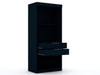Manhattan Comfort 113GMC4 Mulberry Open 3 Sectional Modem Wardrobe Closet with 6 Drawers - Set of 3 in Tatiana Midnight Blue