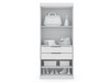 Manhattan Comfort 124GMC1 Mulberry 2.0 Modern 3 Sectional Wardrobe Closet with 6 Drawers - Set of 3 in White