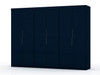 Manhattan Comfort 124GMC4 Mulberry 2.0 Modern 3 Sectional Wardrobe Closet with 6 Drawers - Set of 3 in Tatiana Midnight Blue