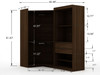 Manhattan Comfort 110GMC5 Mulberry Open 2 Sectional Modern Corner Wardrobe Closet with 2 Drawers- Set of 2 in Brown