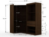Manhattan Comfort 125GMC5 Mulberry 2.0 Semi Open 2 Sectional Modern Wardrobe Corner Closet with 2 Drawers - Set of 2 in Brown