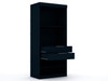 Manhattan Comfort 111GMC4 Mulberry Open 3 Sectional Modern Wardrobe Corner Closet with 4 Drawers - Set of 3 in Tatiana Midnight Blue