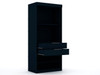 Manhattan Comfort 118GMC4 Mulberry 2.0 Semi Open 3 Sectional Modern Wardrobe Corner Closet with 4 Drawers - Set of 3 in Tatiana Midnight Blue