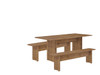 Manhattan Comfort 126GMC77 NoMad 67.91 Rustic Country Dining Set of 3 in Nature