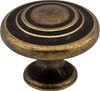 Elements 1-5/16" Diameter Distressed Antique Brass Round Arcadia Cabinet Knob 107AEM