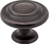 Elements 1-5/16" Diameter Brushed Oil Rubbed Bronze Round Arcadia Cabinet Knob 107DBAC