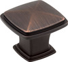 Jeffrey Alexander 1-3/16" Overall Length Brushed Oil Rubbed Bronze Square Milan 1 Cabinet Knob 1091DBAC