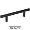 Elements 10-Pack of the 96 mm Center-to-Center Matte Black Naples Cabinet Bar Pull 156MB-10