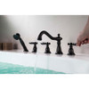 Anzzi Patriarch 2-Handle Deck-Mount Roman Tub Faucet with Handheld Sprayer in Oil Rubbed Bronze FR-AZ091ORB