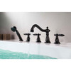 Anzzi Patriarch 2-Handle Deck-Mount Roman Tub Faucet with Handheld Sprayer in Oil Rubbed Bronze FR-AZ091ORB