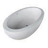 Lusso 6.3 ft. Man-Made Stone Center Drain Freestanding Bathtub in Matte White