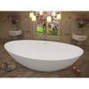 Ala 6.2 ft. Man-Made Stone Center Drain Freestanding Bathtub in Matte White