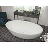 Cestino 5.5 ft. Man-Made Stone Center Drain Freestanding Bathtub in Matte White