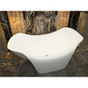 Cielo 6.5 ft. Man-Made Stone Center Drain Freestanding Bathtub in Matte White