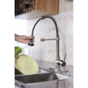 Step Single Handle Pull-Down Sprayer Kitchen Faucet in Brushed Nickel