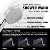 Echo 63.5 in. 4-Jetted Shower Panel with Heavy Rain Shower and Spray Wand in Brushed Steel