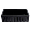 ALFI brand AB3318HS-BG Black Gloss 33" x 18" Reversible Fluted / Smooth Fireclay Farm Sink