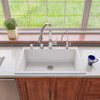 ALFI brand AB3322DI-W White 33" Single Bowl Drop In Granite Composite Kitchen Sink