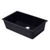 ALFI brand AB3322UM-BLA Black 33" Single Bowl Undermount Granite Composite Kitchen Sink