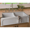 ALFI brand AB3918ARCH-W  39" White Arched Apron Thick Wall Fireclay Double Bowl Farm Sink