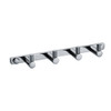 ALFI brand AB9528 Polished Chrome Wall Mounted 4 Prong Robe / Towel Hook Bathroom Accessory