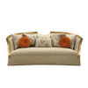 ACME Daesha Sofa w/8 Pillows, Tan Flannel & Antique Gold
