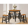 ACME Gaucho 5Pc Pack Counter Height Set, Oak & Black