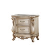 ACME Gorsedd Nightstand w/Marble Top, Marble & Antique White