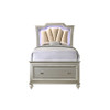 ACME Kaitlyn Twin Bed w/Storage, PU & Champagne