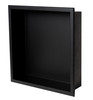 ALFI brand 16" x 16" Black Matte Stainless Steel Square Single Shelf Bath Shower Niche