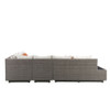 ACME Salena Patio Sectional & Cocktail Table, Beige Fabric & Gray Wicker (1Set/3Ctn)