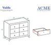 ACME Valda Dresser, Light Gray Fabric