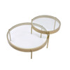 ACME 83095 Andover 2Pc Pack Nesting Tables, Clear Glass & Gold