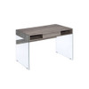 ACME 92372 Armon Desk, Gray Oak & Clear Glass